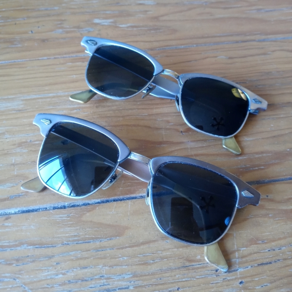 Rare Vintage 50s, 60s Alum Sunglasses - Silver, Gold, Bronze - 2 Pairs